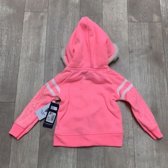 Baby Girl Nwt U.S. Polo Assn Full Zip Hoodie - Picture 4 of 4